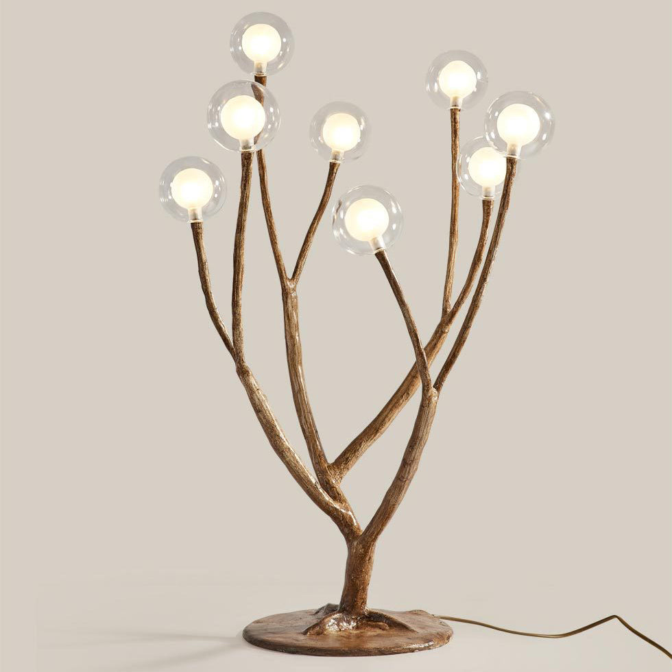 Branch Polymer Metal Glass 8-Light Table Lamp
