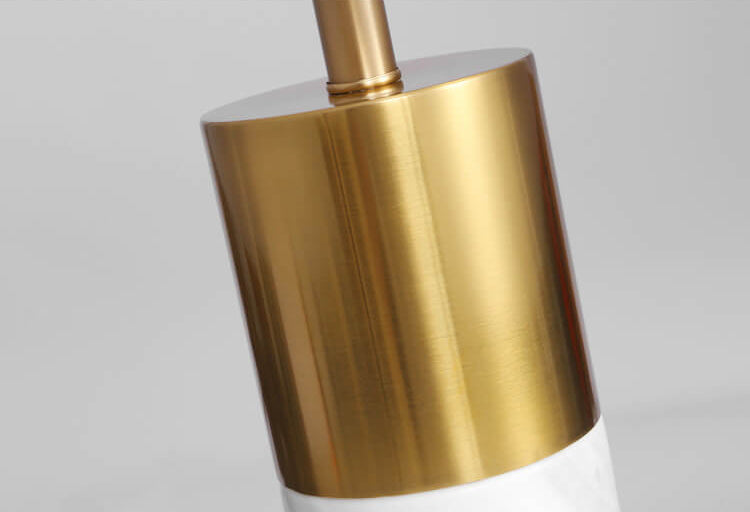 Fabric Marble Column Table Lamp