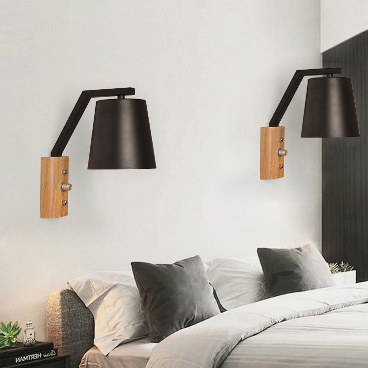 Solid Wood Cylindrical Wall Lamp