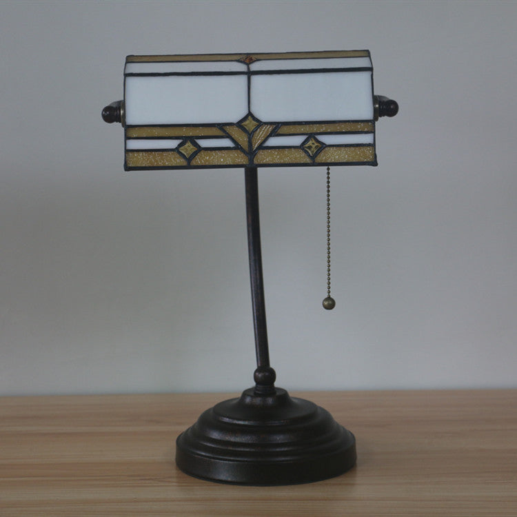Plaid Trapezoidal Stained Glass Table Lamp