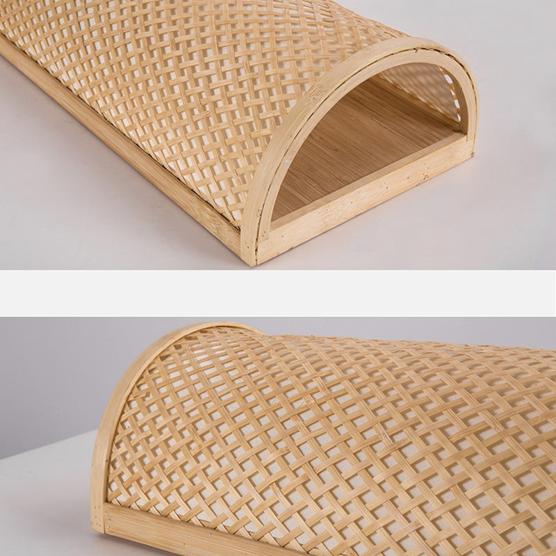 Weaving Semicircular Cylinder Bamboo 2-Light Wall Lamp