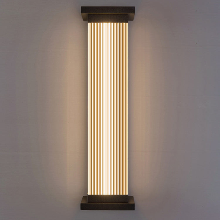 Striped Rectangle Stainless Steel Outdoor Light