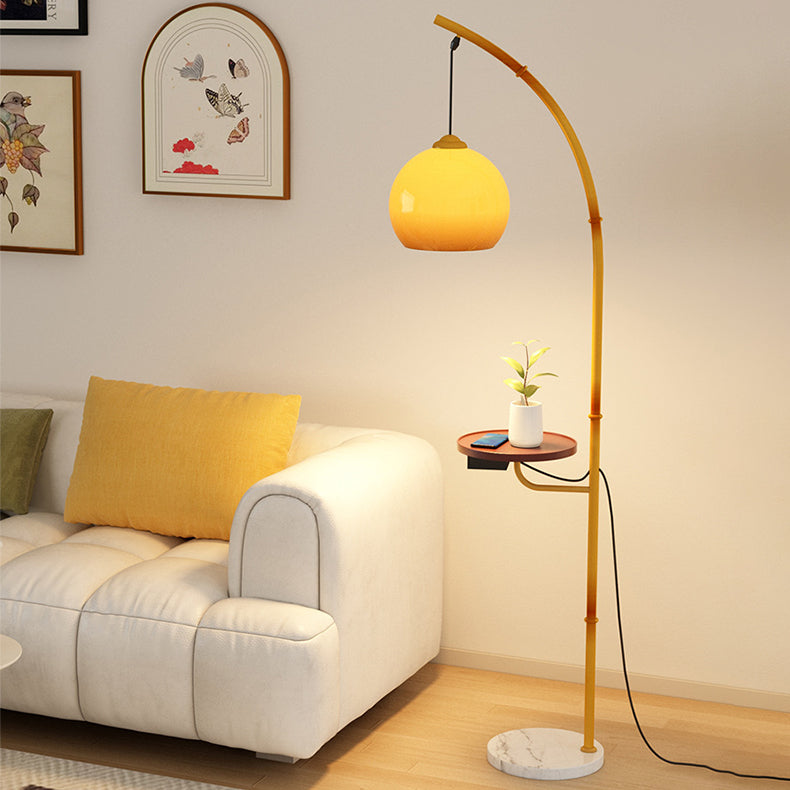 Moonlight Glass Ball Marble Floor Lamp