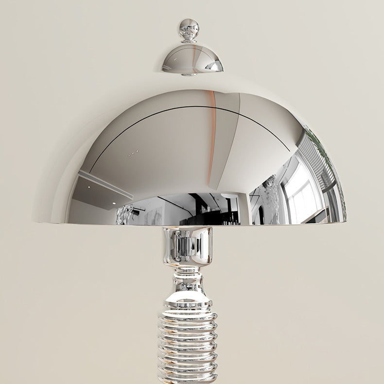Iron Round Pleated Bedroom Table Lamp