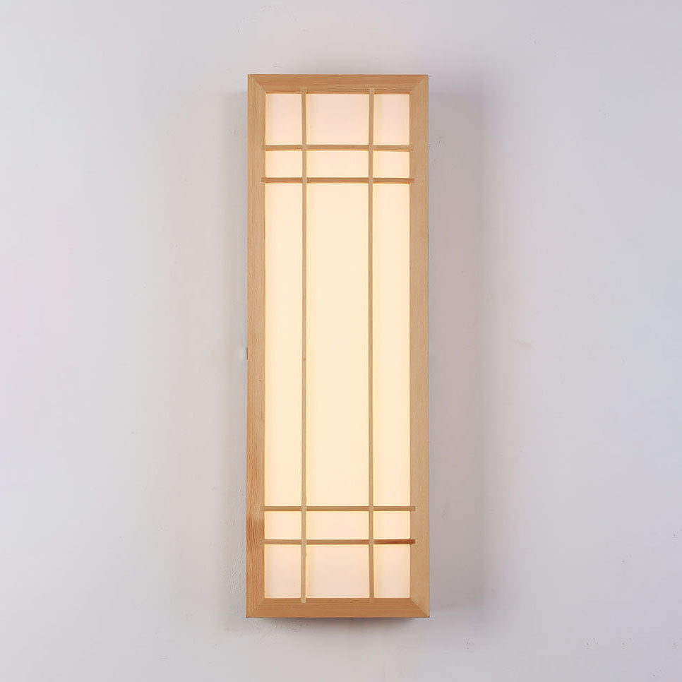 Rectangle Solid Wood Acrylic Wall Lamp