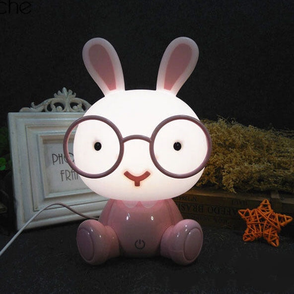 Cartoon Rabbit Glasses Night Table Lamp