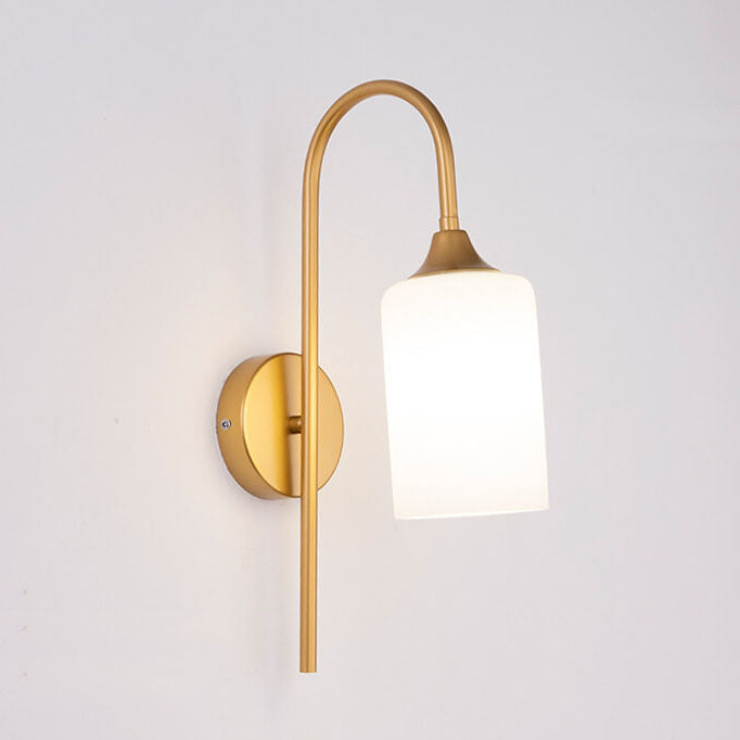 Glass Cylindrical Bending Arm Wall Lamp
