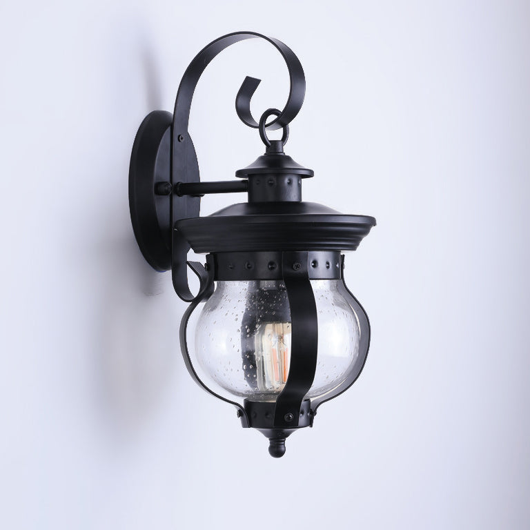 Iron Glass Gourd Shape Outdoor Light