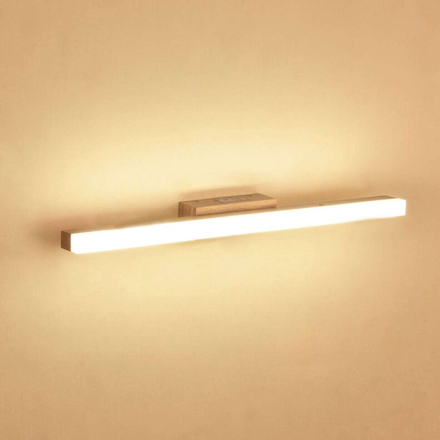 Wooden Long Strip Vanity Wall Lamp
