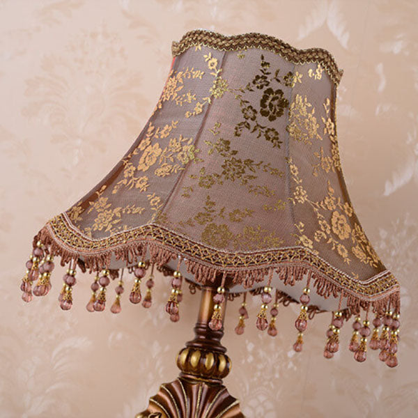 Fabric Tassel Resin Court Table Lamp