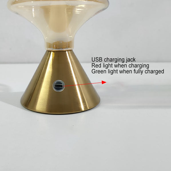 Glass Spinner Gyroscope Metal Table Lamp