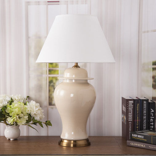 Fabric Ceramic Vase Home Table Lamp