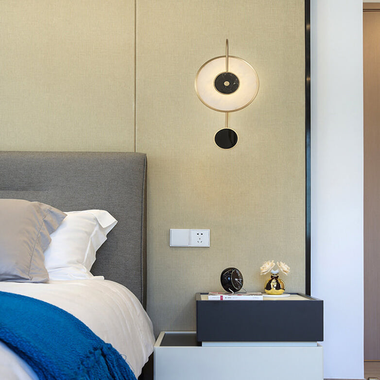 Marble Clock Design Wall Lamp