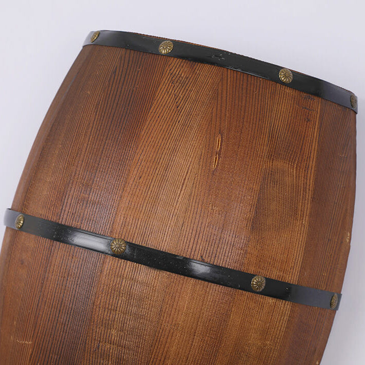 Half Barrel Wood Wall Lamp