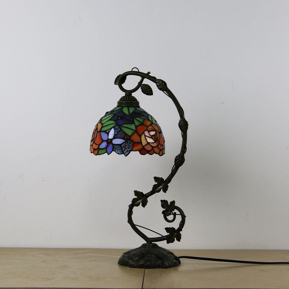 Half Round Flower Vine Table Lamp