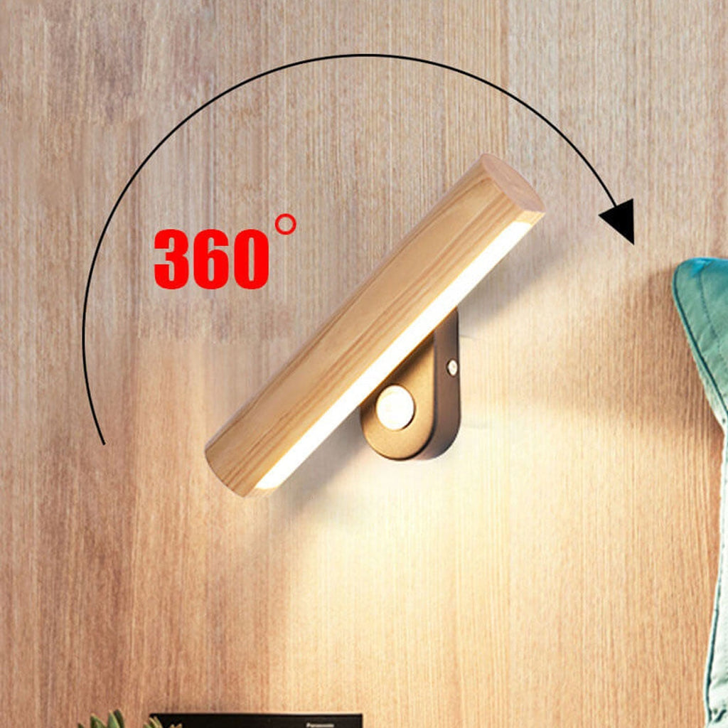 Solid Wood Bar Rotating Wall Lamp