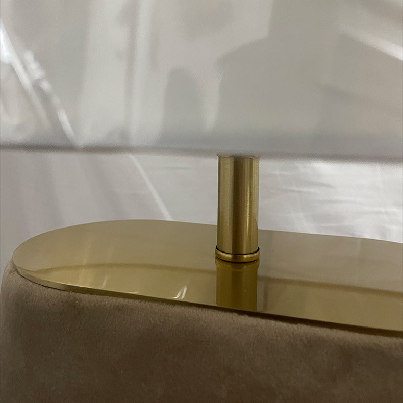Rectangular Oval Leather Iron Table Lamp