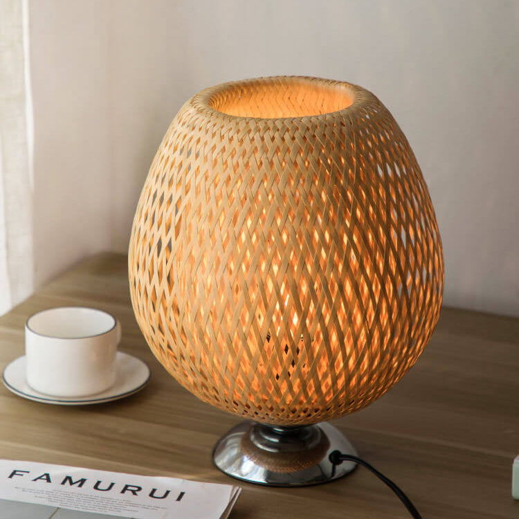 Moso Bamboo Wood Iron Table Lamp