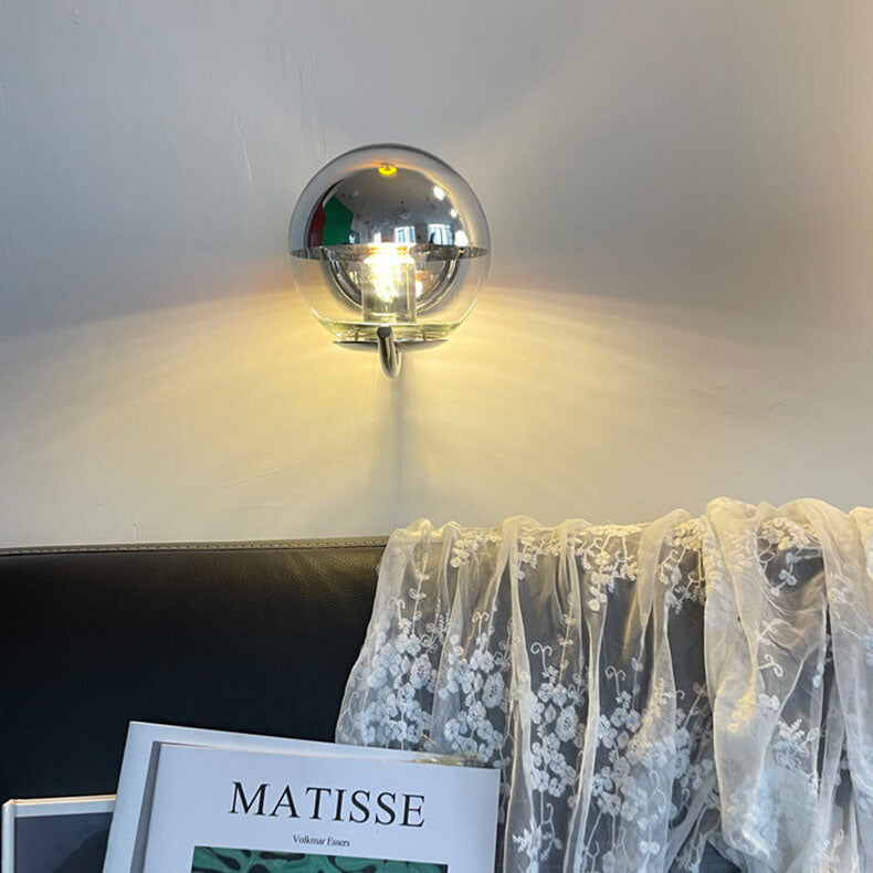 Chrome Glass Globe Wall Lamp