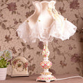 Sculpted Floral Resin Iron Table Lamp