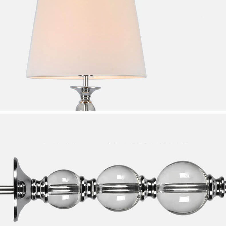 Fabric Cone Glass Plated Floor Lamp