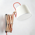 Fabric Cone Solid Wood Wall Lamp