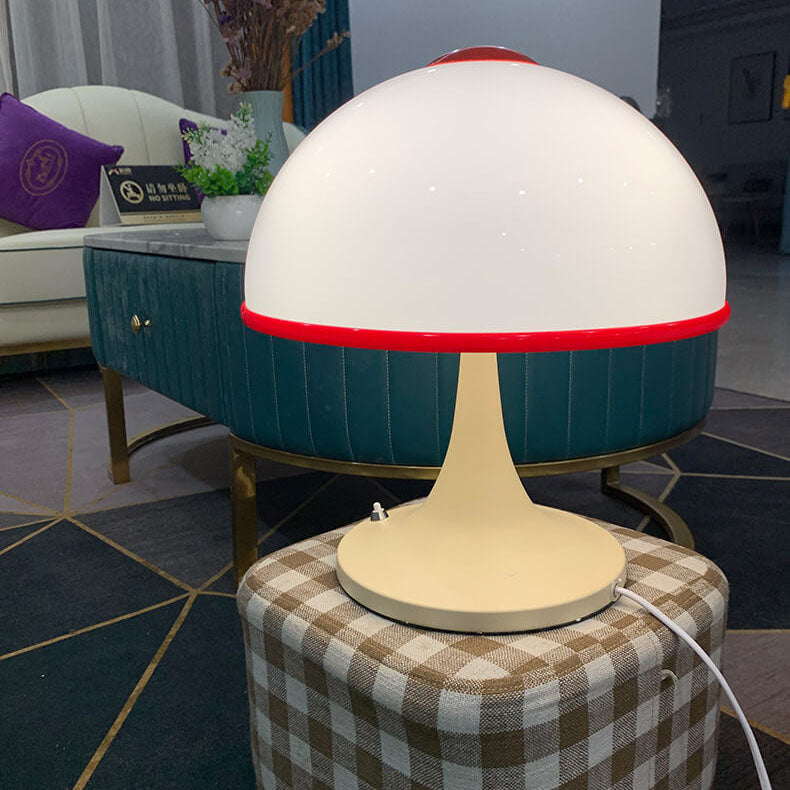 Cream Mushroom Metal Table Lamp