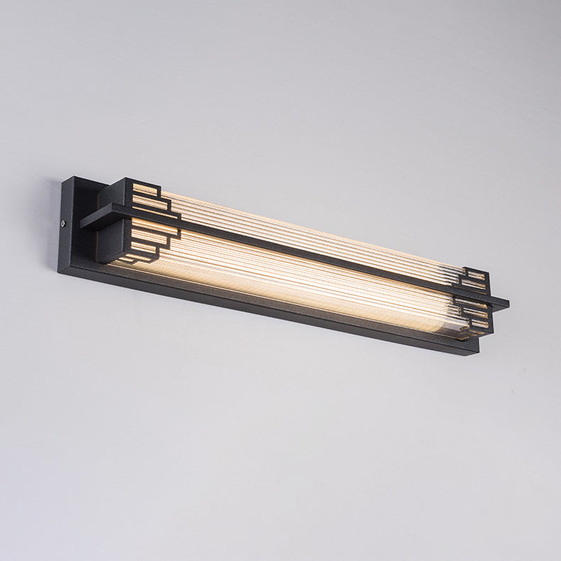 Rectangular Stainless Steel Glass Outdoor Light