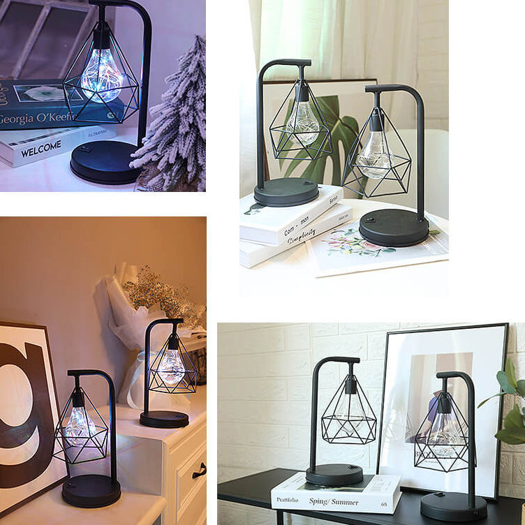 Decorative Diamond Iron Battery Table Lamp