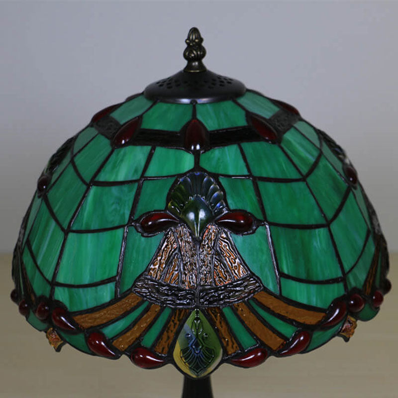Curved Lucite Beads Stained Table Lamp