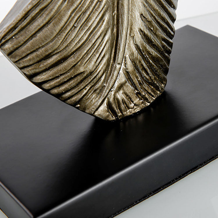 Cylinder Leaf Fabric Resin Table Lamp