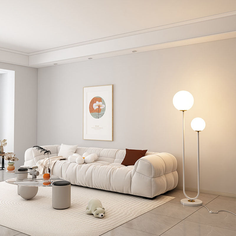 Long Round Ball Iron 2-Light Floor Lamp