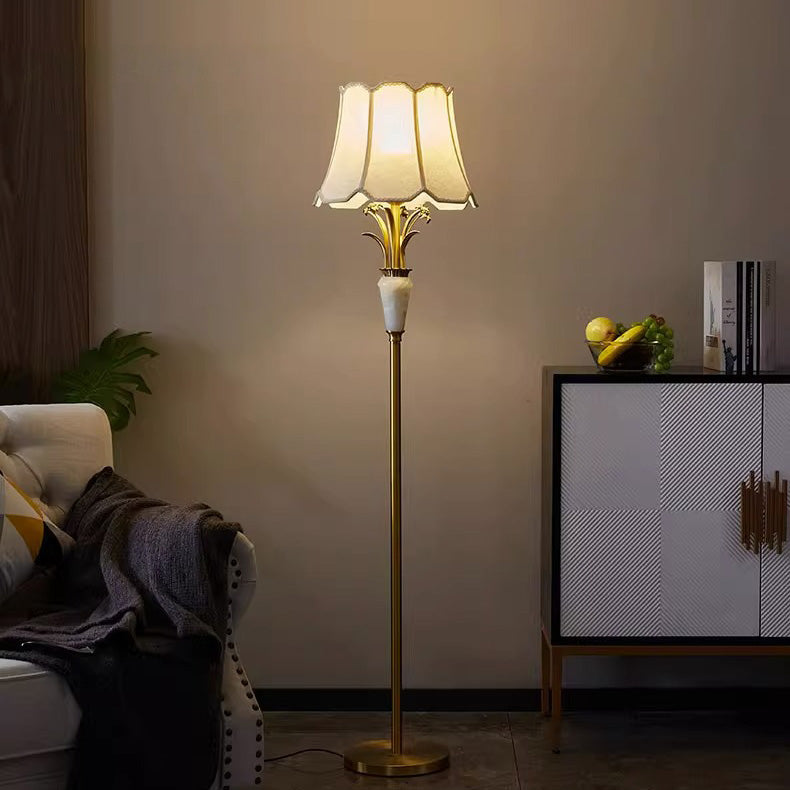 Fabric Jade All Copper Floor Lamp