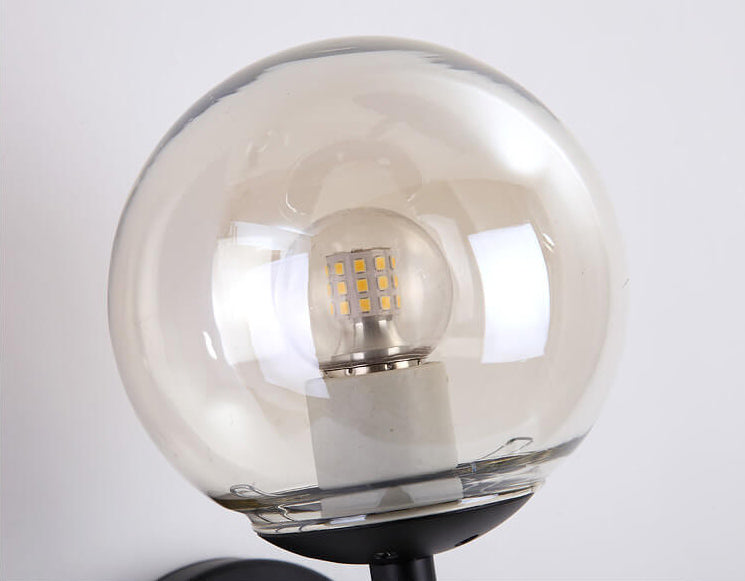 Glass Round Ball Long Wall Lamp