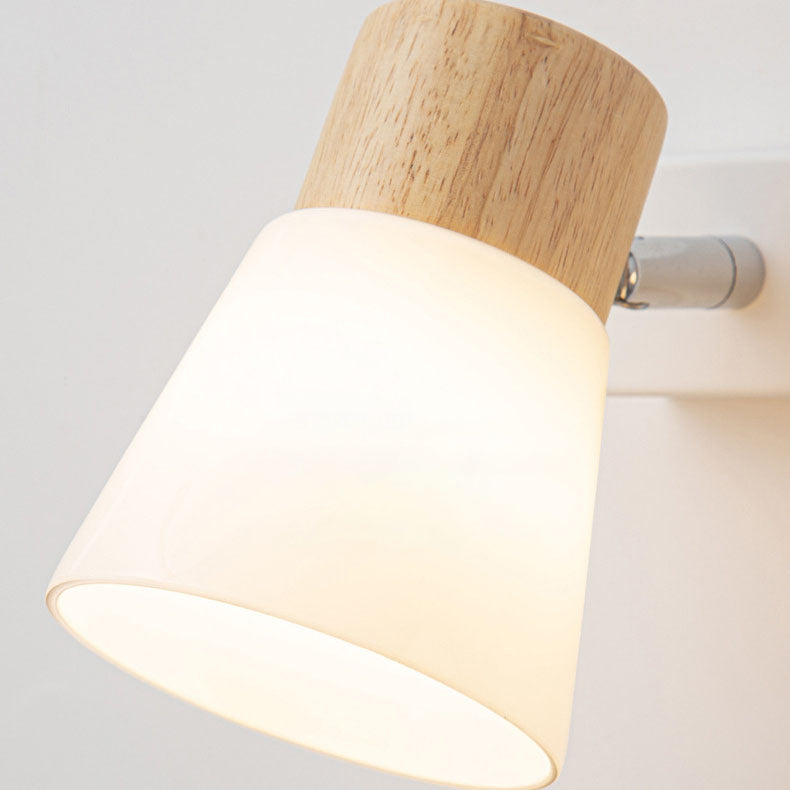 Horn Rubber Wood Iron Wall Lamp