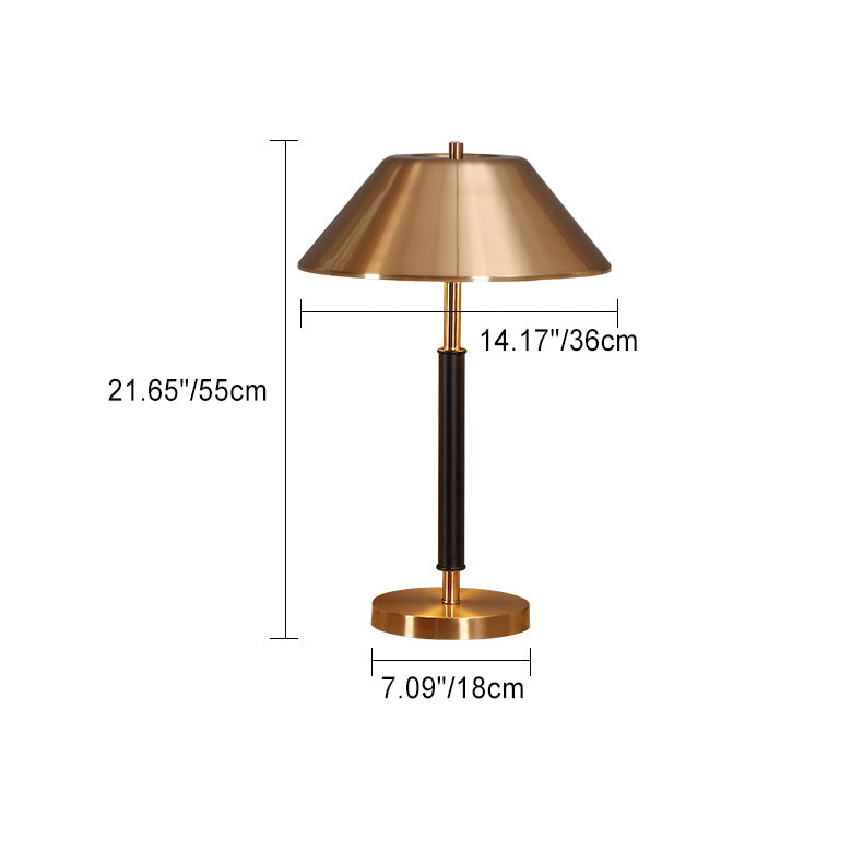 Iron Round Drum Study 2-Light Table Lamp