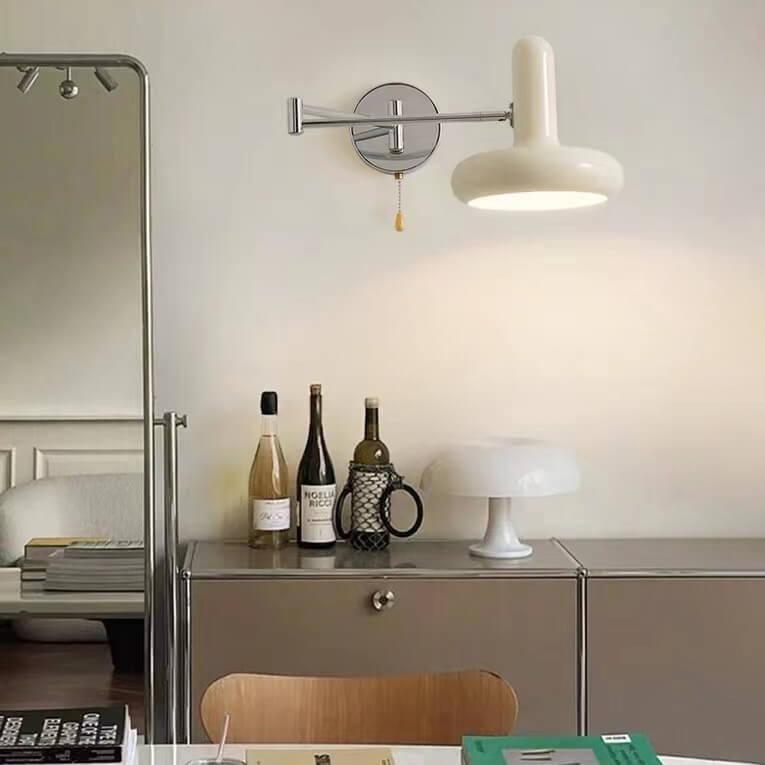 Cream White Iron Rocker Wall Lamp
