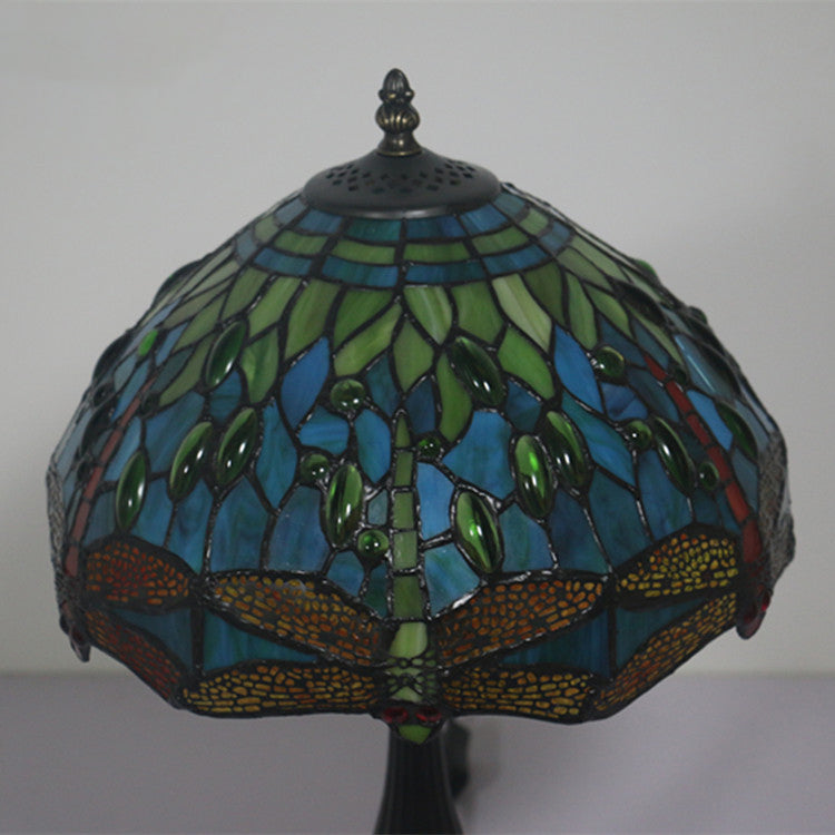 Stained Glass Animal Dragonfly Table Lamp