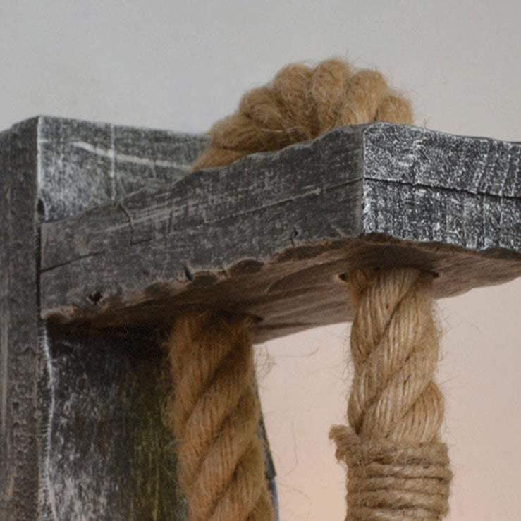 Solid Wooden Twine Wall Lamp
