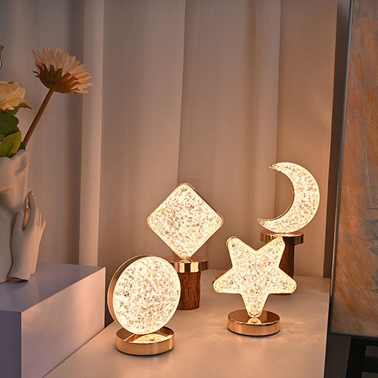 Acrylic Moon Star Geometry Table Lamp