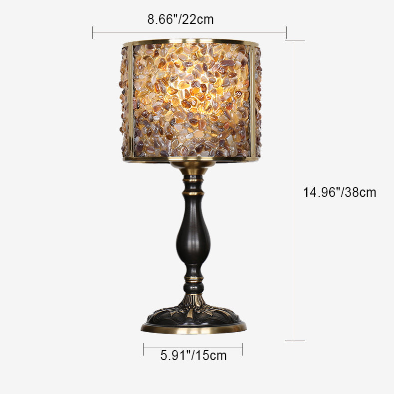 Crystal Stone Full Copper Table Lamp