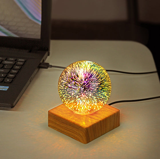 Colorful Glass Ball Plug-in Table Lamp