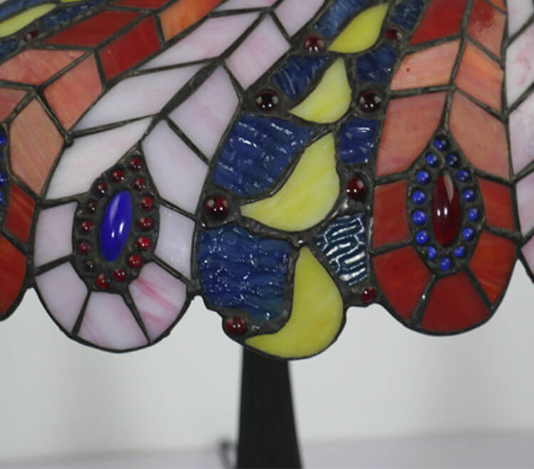 Peacock Tail Feather Pattern Table Lamp