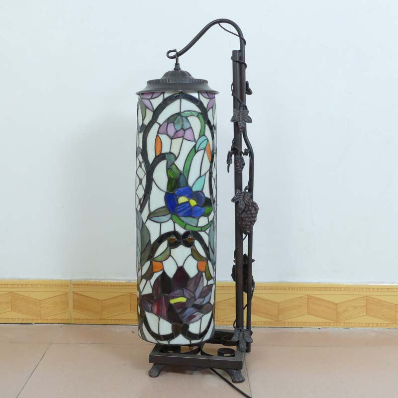 Column Iron Glass Living 2-Light Floor Lamp