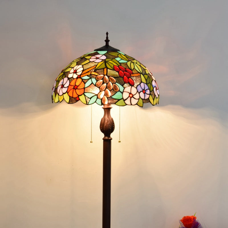 Dome Iron Resin Glass 3-Light Floor Lamp