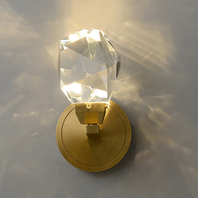 Full Copper Crystal Stone Wall Lamp