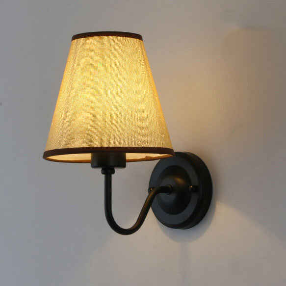 Fabric Bell Bend Arm Wall Lamp