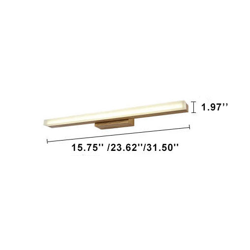 Wood Linear Mirror Front Wall Lamp