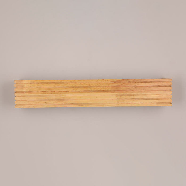 Solid Wood Rectangular Linear Wall Lamp