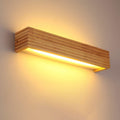 Solid Wood Rectangular Linear Wall Lamp